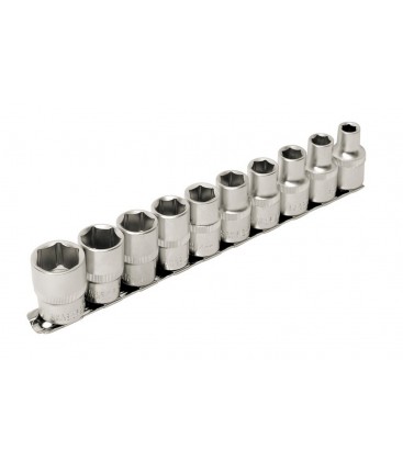 Sada hlavic nástrčných MASTERTOOL 1/2" 8-19 mm L 40 mm CRV, 10 ks 78-1210