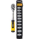 Sada hlavic nástrčných MASTERTOOL 19 mm CRV ráčna 72Т 11 ks 78-1311