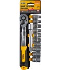 Sada hlavic nástrčných MASTERTOOL 1/2" 8-19 mm CRV ráčna 72Т 12 ks 8-19 mm CRV ráčna 72Т 12 ks 78-1312