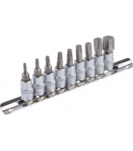 Sada bitů MASTERTOOL 1/4" TORX T10-T60, 9dílná (T10/15/20/27/30/40/45/50/60) 78-1400