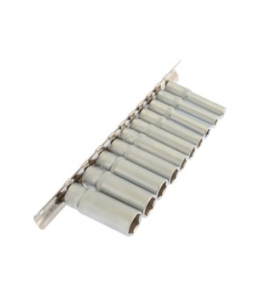 Sada hlavic hlavic nástrčných prodloužených MASTERTOOL 1/4" 4-13 mm L 48 mm CRV, 10 ks 78-1411
