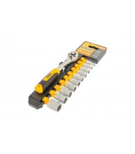 Sada hlavic nástrčných MASTERTOOL 1/4" 5-14 mm CrV ráčna 72Т 11 ks 78-1415
