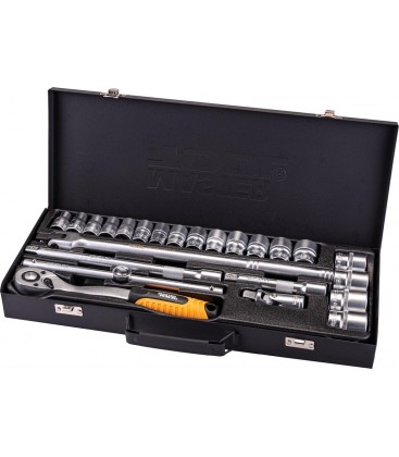 Sada hlavic nástrčných MASTERTOOL PROFI 32 mm CRV ráčna 72Т 24 ks 78-4124