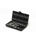 Sada nástrčných hlavic MASTERTOOL 1/4" 4-14 mm CrV ráčna 24Т 46 ks 78-6046