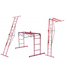 Žebřík multifunkční MASTERTOOL kovové 3*4 stupňů h 1035/1650/3700 mm max. 150kg 79-1023