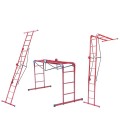 Žebřík multifunkční MASTERTOOL kovové 3*4 stupňů h 1035/1650/3700 mm max. 150kg 79-1023