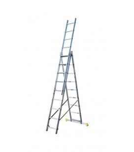 Žebřík hliníkový MASTERTOOL teleskopický 3*9 stupňů h 6200 mm max. 150kg 79-1309