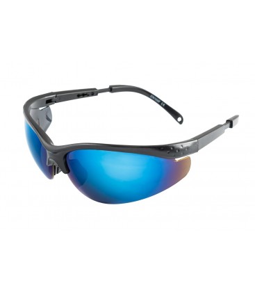 Brýle ochranné MASTERTOOL SPORTLINE BLUE MIRROR proti poškrábání ANTI-SCRATCH, nastavitelná délka pantu 82-0002