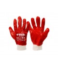 Rukavice pracovní MASTERTOOL z bavlny s červenou PVC povlakem, pletená manžeta 10, 5" 83-0501