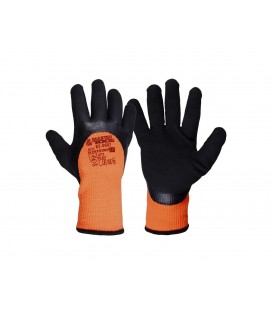 Rukavice pracovní MASTERTOOL bezešvý akryl zimní s pěnovým latexovým povlakem oranžová/černá 11" 83-0607