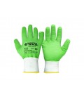 Rukavice pracovní MASTERTOOL pletené bezešvé s žebrovaným latexovým povlakem zelené 10" 83-0611
