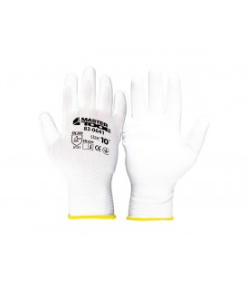 Rukavice pracovní MASTERTOOL pletené bezešvé s PU povlakem bílé 10" 83-0641
