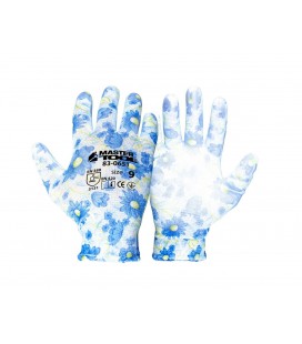 Rukavice pracovní MASTERTOOL pletené bezešvé s PU povlakem Brčál 9" 83-0651