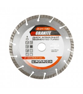 Kotouč diamantový GRANITE SEGMENTED TURBO 180*2, 6 mm 22-24% 8600 ot./min 9-01-180