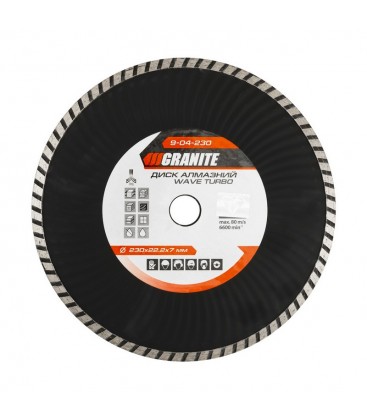 Kotouč diamantový GRANITE TURBO WAVE 230*2, 8 mm 22-24% 6600 ot./min 9-04-230
