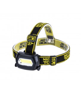 Lampa čelová MASTERTOOL nastavitelné 3 funkce, 3W COB LED, 120 Lum/7000K, 10 m, 3xAAA, ABS 94-0810