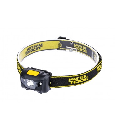 Lampa čelová MASTERTOOL 4 funkce, 1W WHITE LED/2*0, 4W RED LED, 80Lum/8000K, 65m, 3xAAA, ABS 94-0812