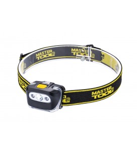 Lampa čelová MASTERTOOL 4 funkce, 3W CREE XT-E WHITE LED/2*0, 4W RED LED, 200 Lum/7000K, 85 m, 3xAAA, ABS 94-0813