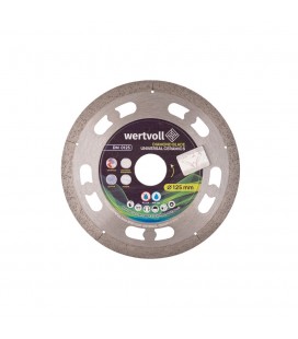 Kotouč diamantový WERTVOLL UNIVERSAL CERAMICS pro keramiku 125*1 mm 0, 24 výška segmentu 8 mm adaptér 22, 2 - 20 mm 12250 ot./mi