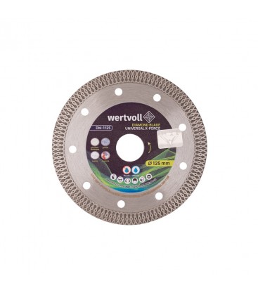 Kotouč diamantový WERTVOLL UNIVERSAL X-FORCE pro porcelánovou kameninu 125*1, 4 mm 0, 24 výška segmentu 10 mm adaptér 22, 2 - 20