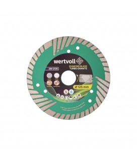 Kotouč diamantový WERTVOLL TURBO 125*2, 4 mm 0, 24 výška segmentu 8 mm adaptér 22, 2-20 mm 12250 ot./min DM-2125