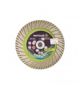 Kotouč diamantový WERTVOLL TURBO CUT&POLISH 125*28 mm 0, 24 výška segmentu 8/24 mm Ø22, 2 М14 12250 ot./min DM-3125