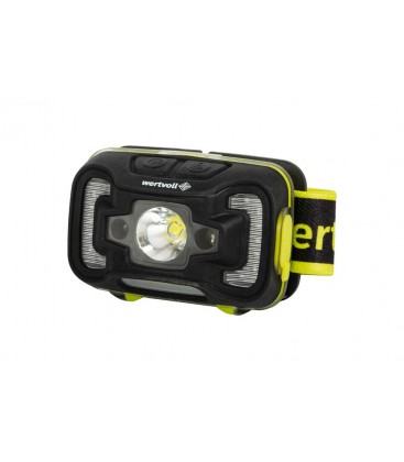 Lampa čelová WERTVOLL CREE LED akumulátorová 6 funkcí pohybový senzor 5W 14*0, 2W RED/3W COBLED 260 Lum 6500K, IP65, USB, Li-po