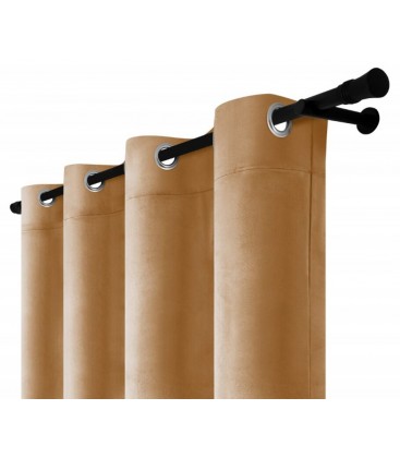 Sametový záves s kroužky – Cocoa Spirit, béžovohnědá