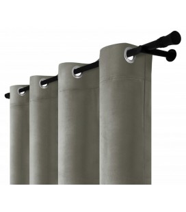 Sametový záves s kroužky – Taupe Charm, pískovo-šedý