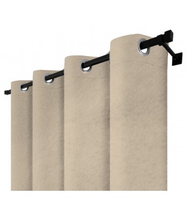 Zatemňovací závěs s kroužky – Blackout Royal Black, černá