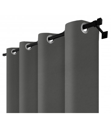 Zatemňovací závěs s kroužky – Blackout Royal Steel, tmavě šedá