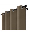 Zatemňovací závěs s kroužky – Blackout Royal Cappuccino, barva káva s mlékem