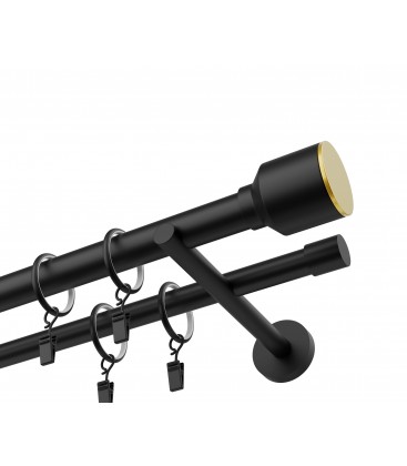 Garnýž matná černo-zlatá dvojitá 25mm Pullo GOLD